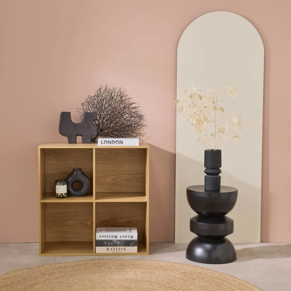 Illustration numéro 2 du produit Module de rangement décor bois chêne 4 compartiments