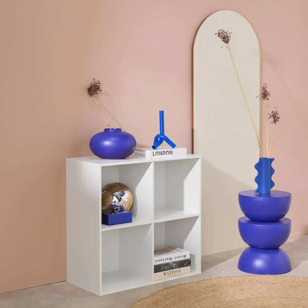 Illustration numéro 2 du produit Module de rangement décor bois blanc 4 compartiments