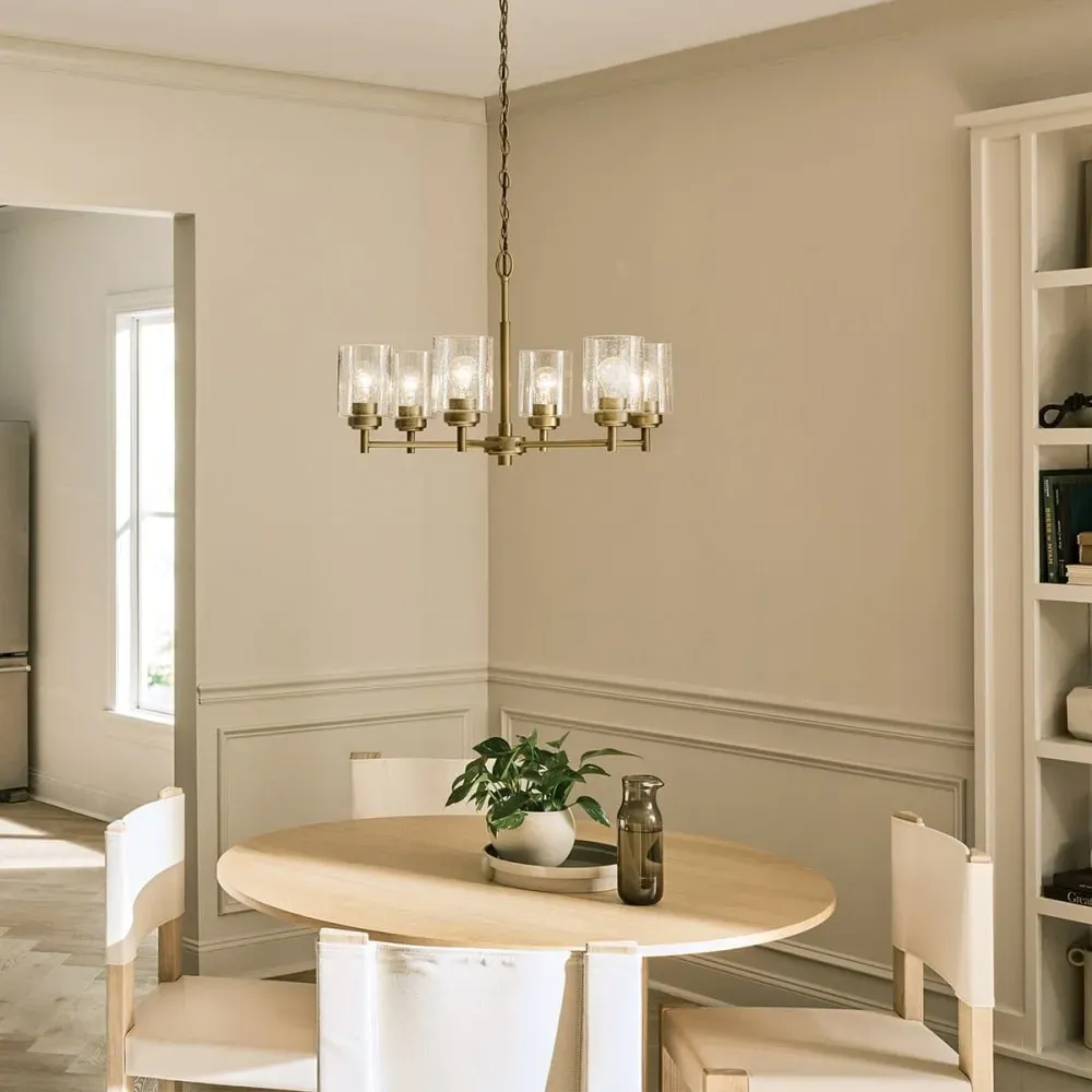 Illustration numéro 2 du produit Lustre 6 Lumières Acier, Verre Transparent Bullé