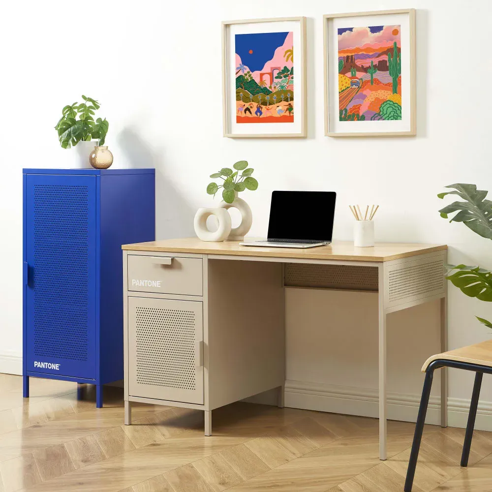 Illustration numéro 2 du produit Bureau métal taupe 120cm