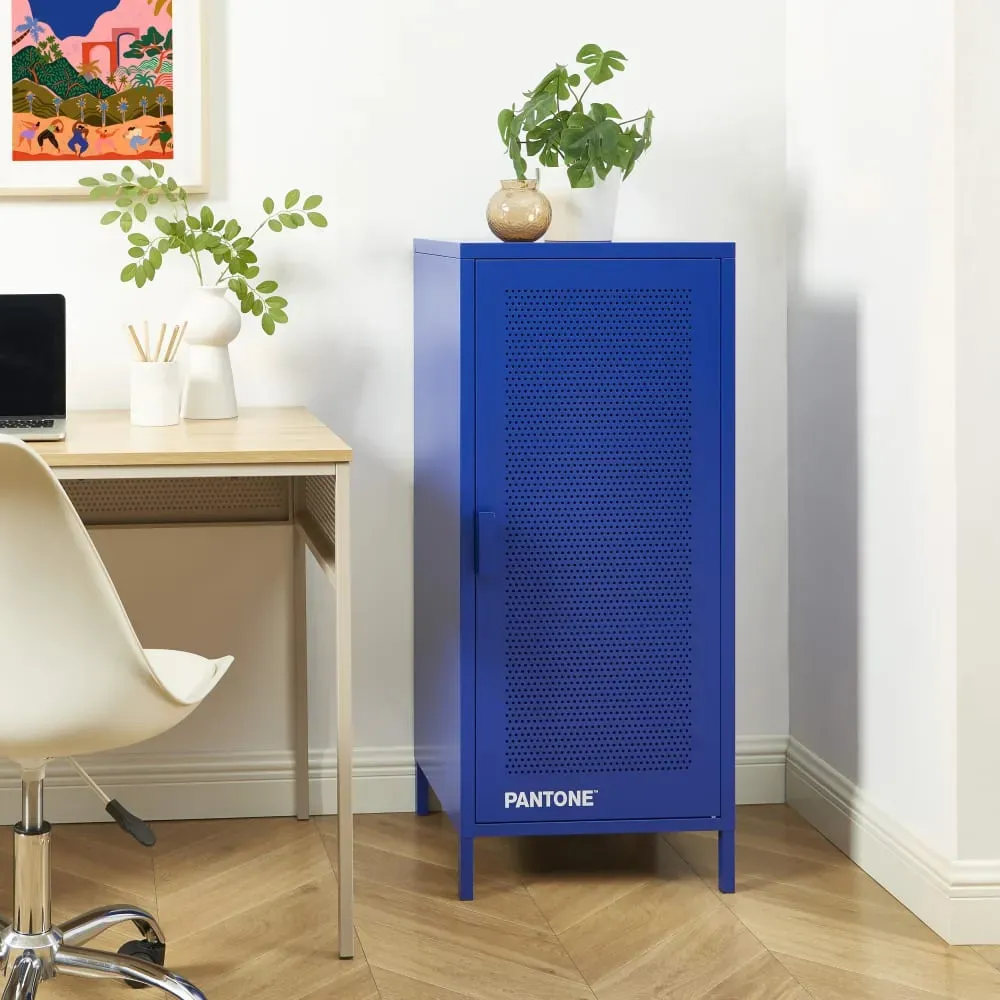 Illustration numéro 2 du produit Caisson de bureau métal bleu électrique h105cm