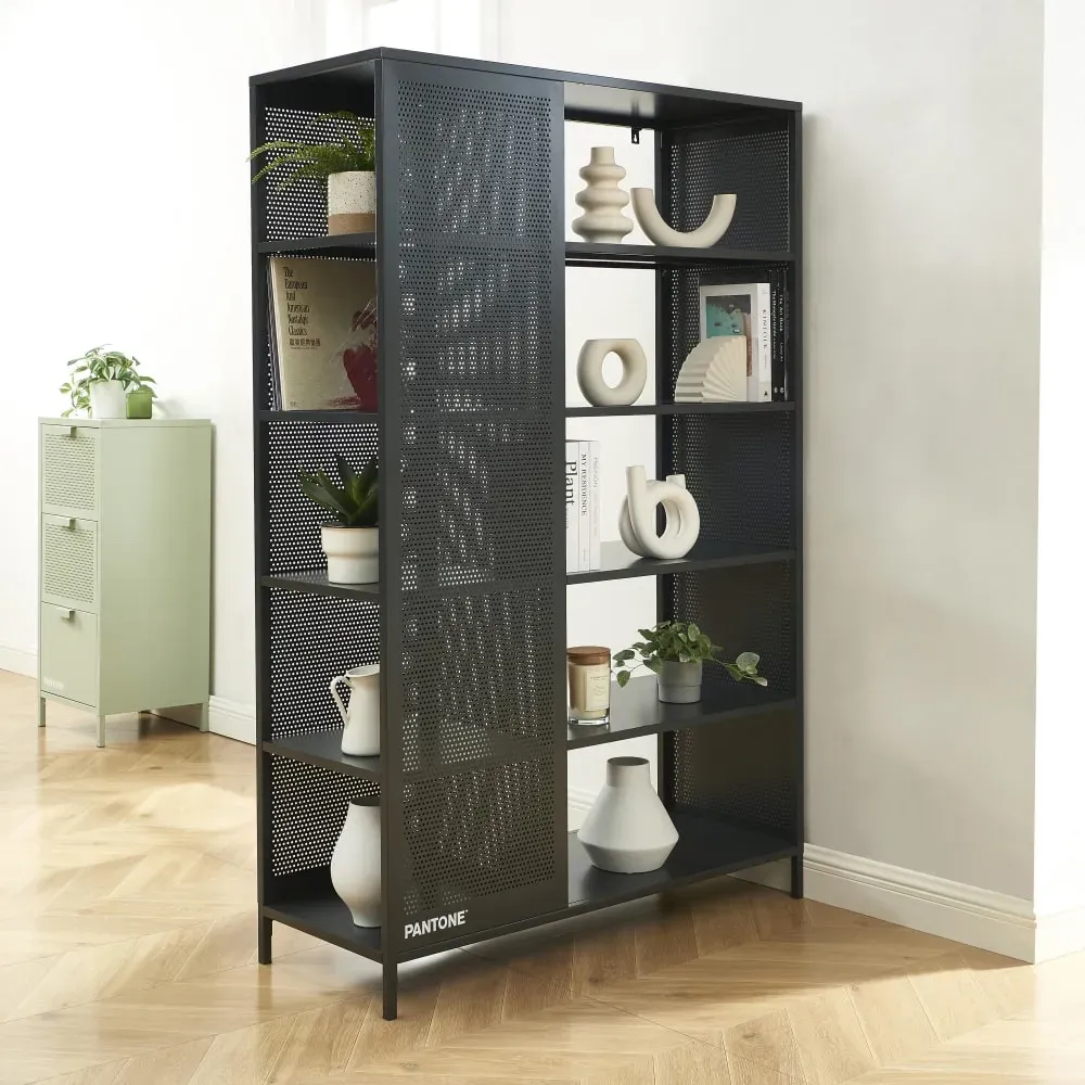 Illustration numéro 2 du produit Bibliothèque métal gris anthracite h180cm