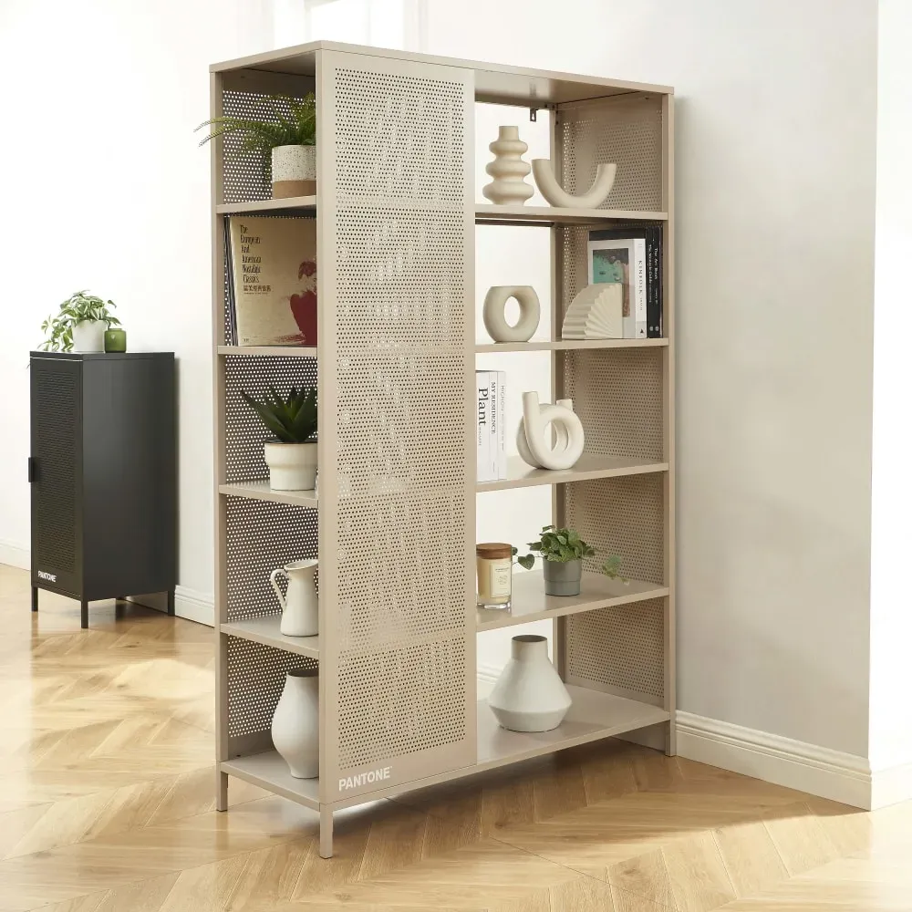 Illustration numéro 2 du produit Bibliothèque métal taupe h180cm