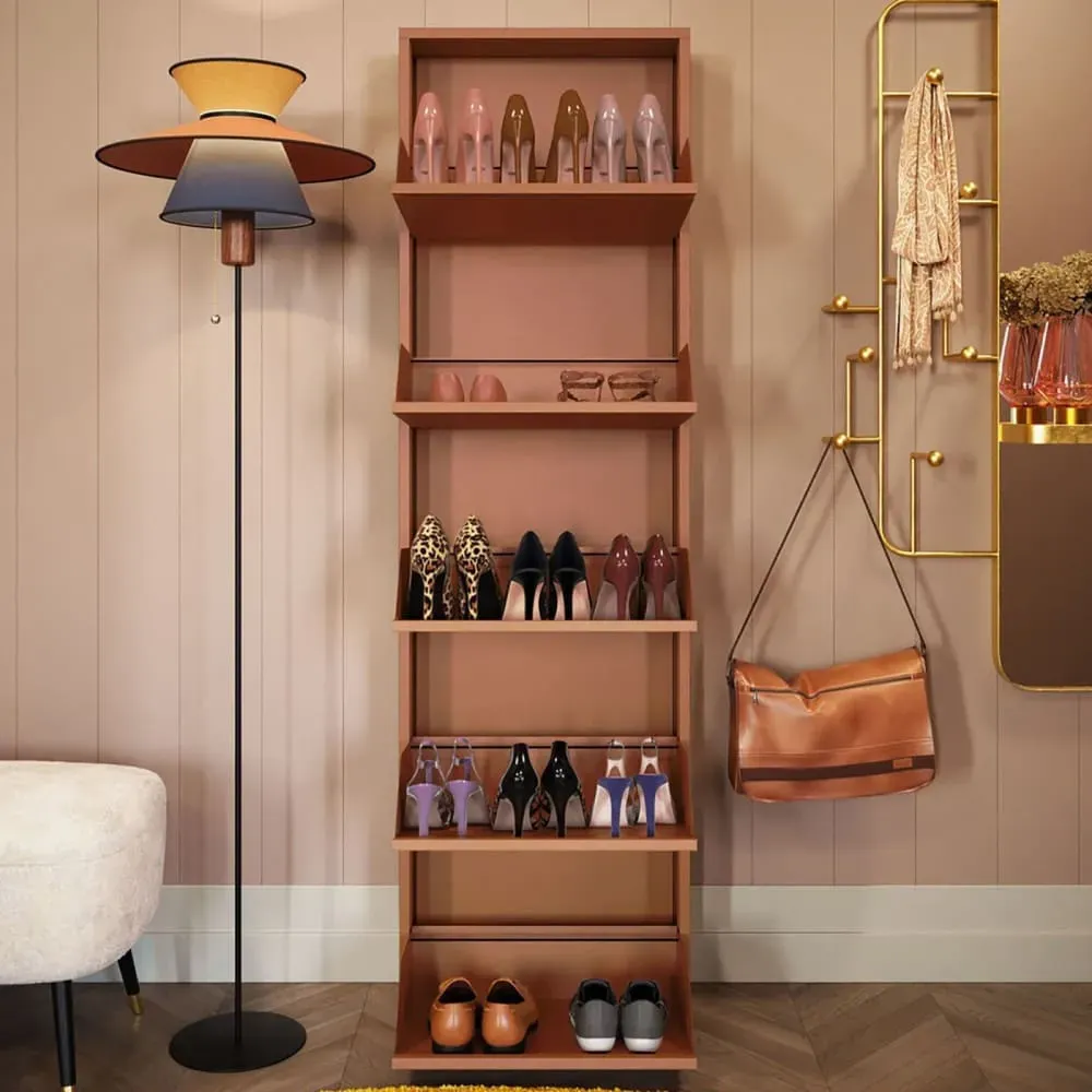 Illustration numéro 2 du produit Casier à chaussures 5 tiroirs en acier marron