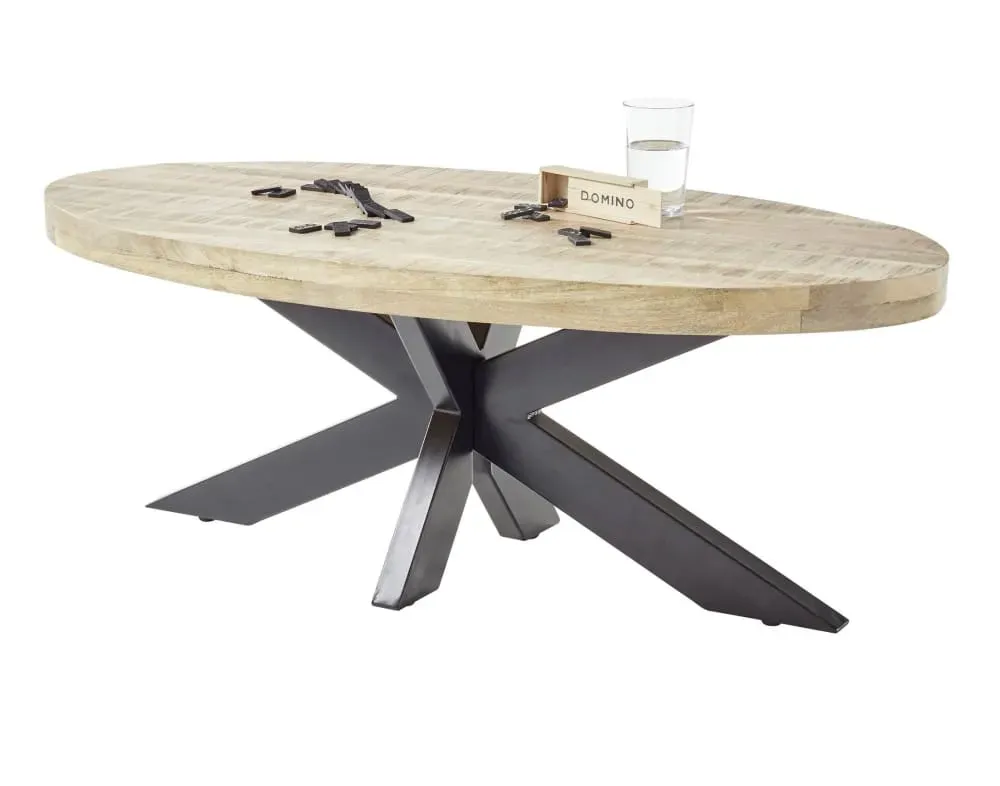 Illustration numéro 2 du produit Table basse style industriel 120 cm bois
