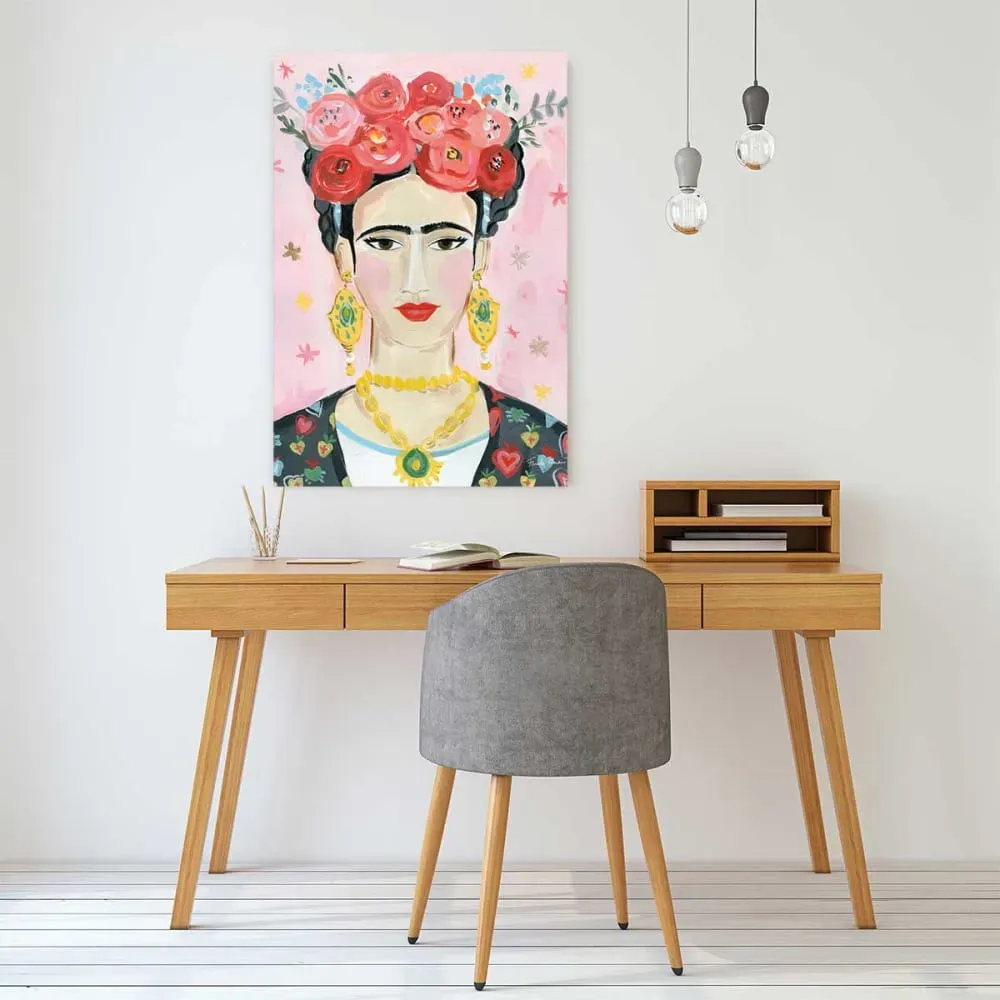 Illustration numéro 2 du produit Tableau mode hommage à Frida impression sur aluminium 60x90 cm