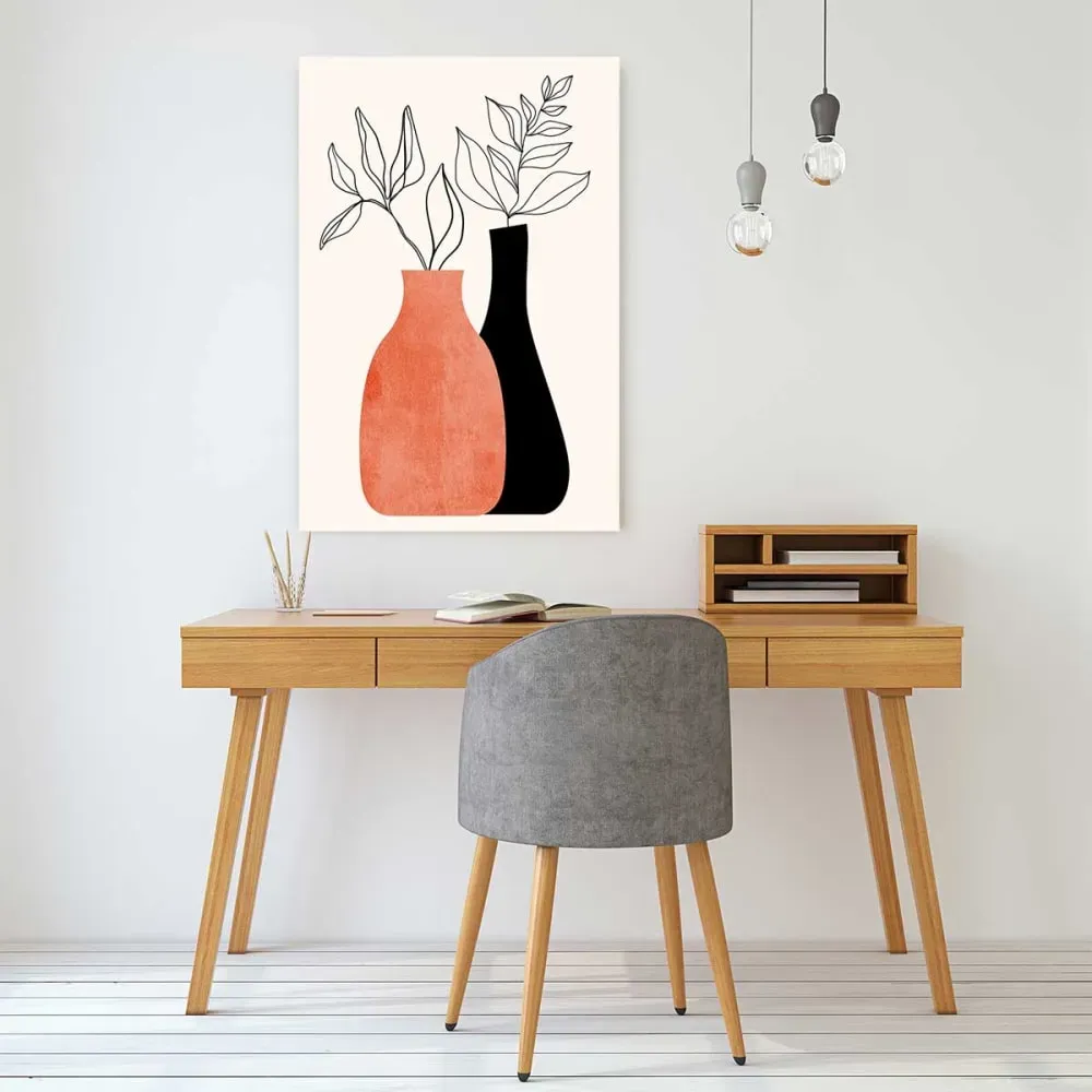 Illustration numéro 2 du produit Tableau fleurs madame et monsieur déco imprimé sur toile 60x90 cm