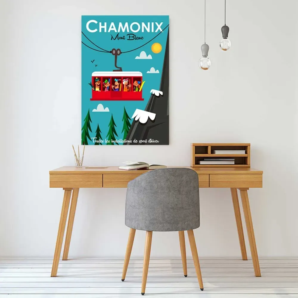 Illustration numéro 2 du produit Tableau  les grands montets imprimé sur toile 40x60 cm