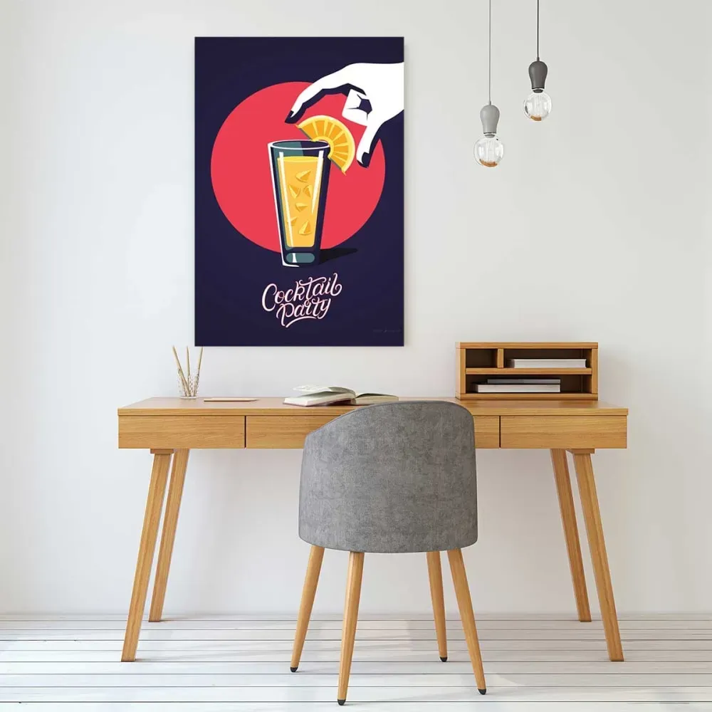 Illustration numéro 2 du produit Tableau cuisine cocktail imprimé sur toile 60x90 cm