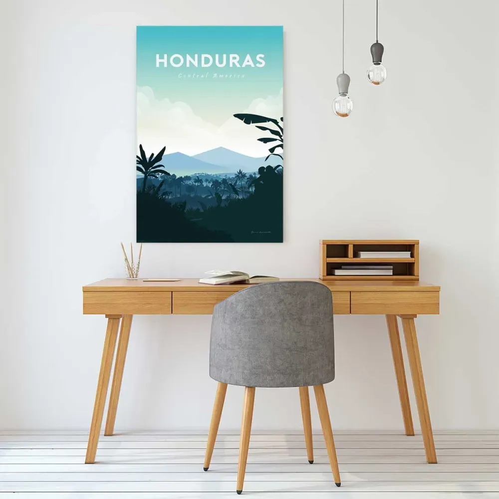 Illustration numéro 2 du produit Tableau voyage en Honduras imprimé sur toile 60x90 cm