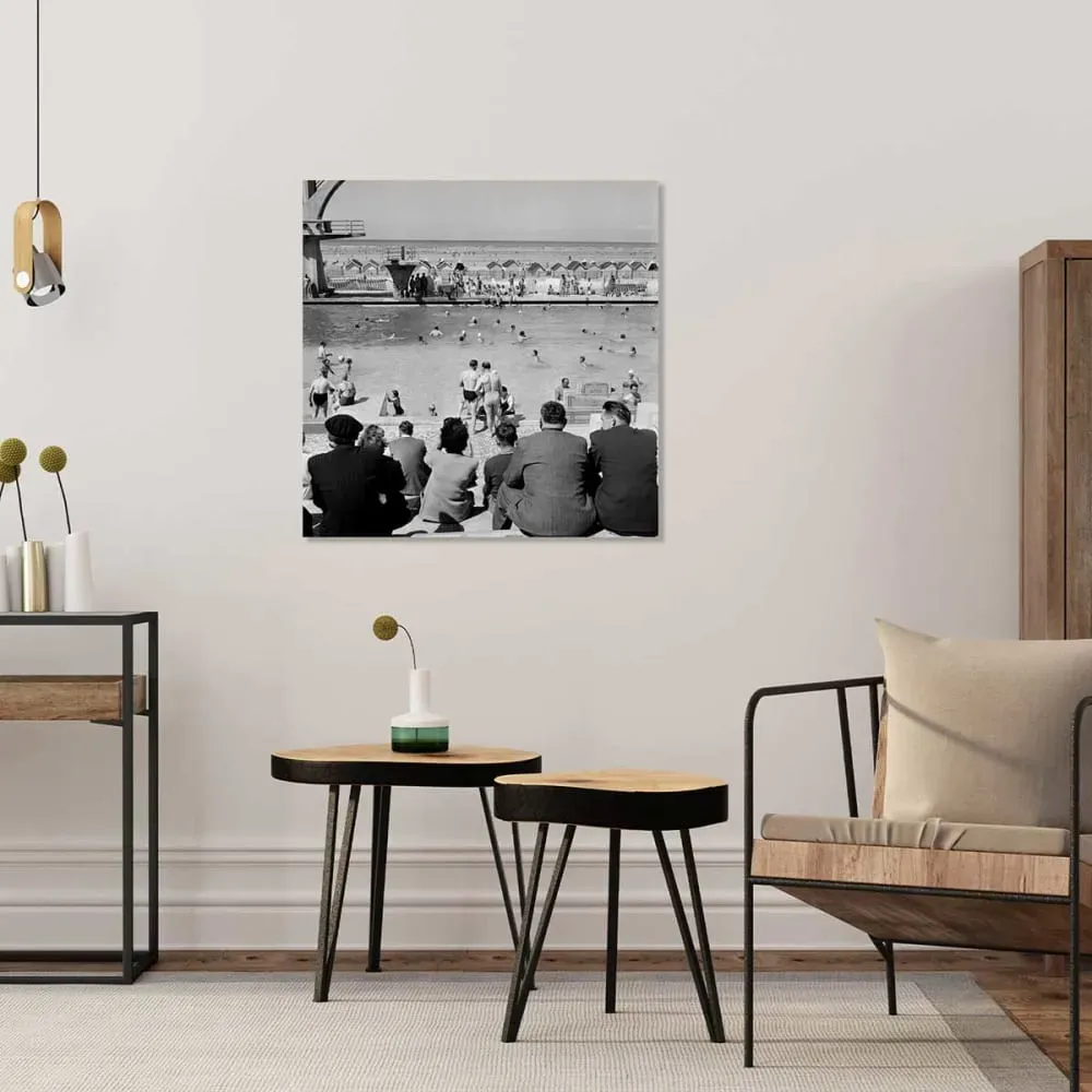 Illustration numéro 2 du produit Photo ancienne le Touquet Paris plage imprimé sur toile 50x50 cm