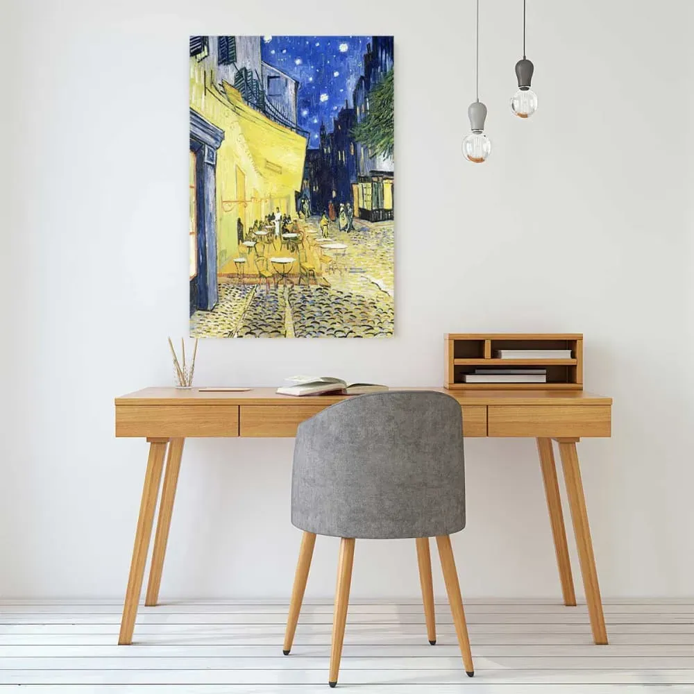 Illustration numéro 2 du produit Tableau le café Arles par Vincent Van Gogh imprimé sur toile 40x60 cm