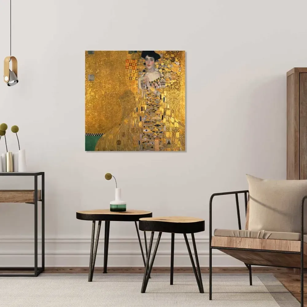 Illustration numéro 2 du produit Tableau  Adèle de Gustav Klimt imprimé sur toile 50x50 cm