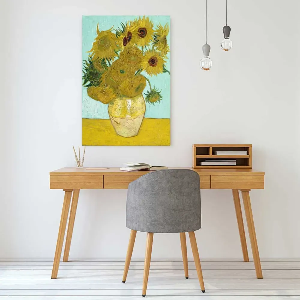 Illustration numéro 2 du produit Tableau  Van Gogh les tournesols imprimé sur toile 40x60 cm