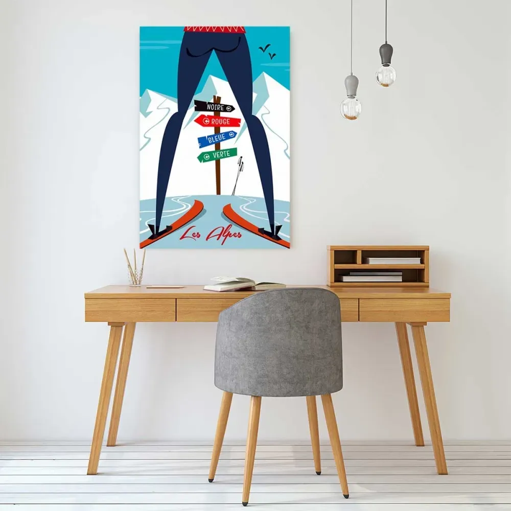 Illustration numéro 2 du produit Tableau rétro piste noire…ou verte! imprimé sur toile 40x60 cm