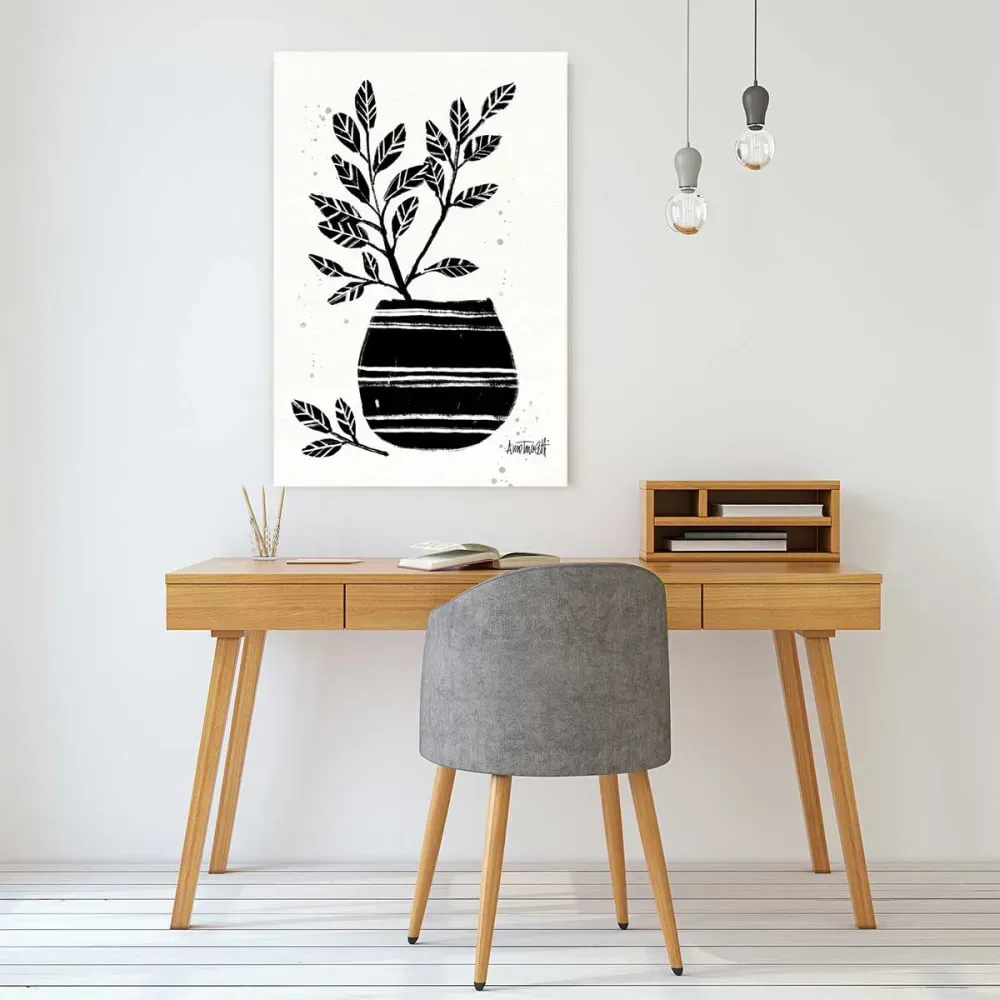 Illustration numéro 2 du produit Déco murale poterie et botanique imprimé sur toile 60x90 cm