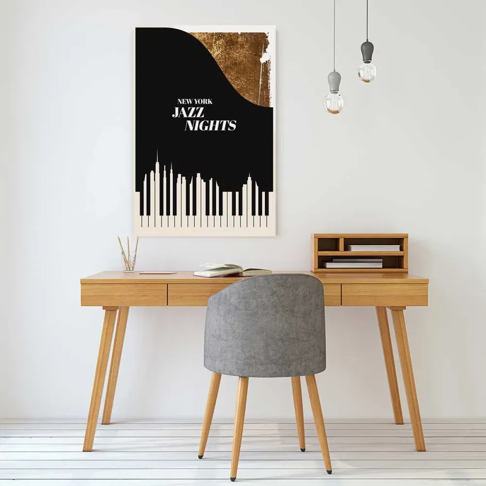 Illustration numéro 2 du produit Tableau jazz night imprimé sur toile 60x90 cm