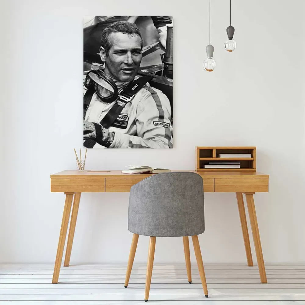 Illustration numéro 2 du produit Photo célébrité Paul Newman Indianapolis imprimé sur toile 40x60 cm