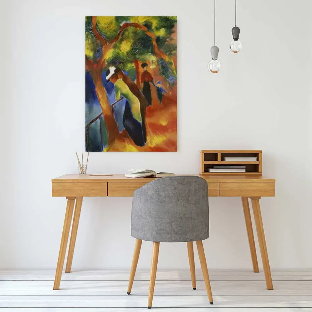 Illustration numéro 2 du produit Tableau August Macke chemin ensoleillé imprimé sur toile 40x60 cm