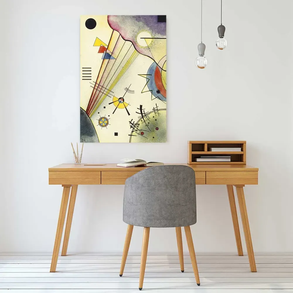 Illustration numéro 2 du produit Tableau de Kandinsky lien clair imprimé sur toile 40x60 cm