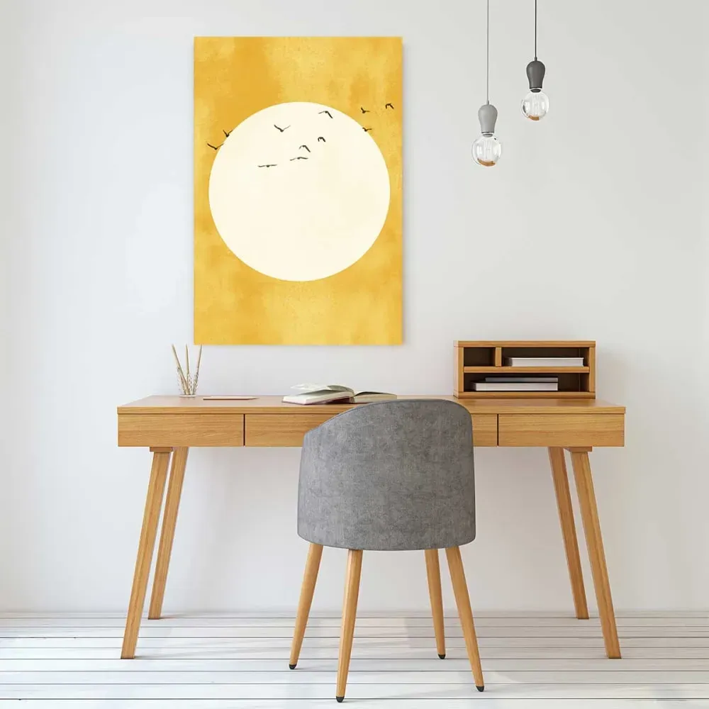 Illustration numéro 2 du produit Tableau dessin éternel coucher du soleil imprimé sur toile 60x90 cm