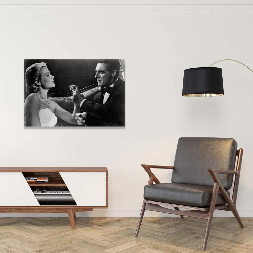 Illustration numéro 2 du produit Tableau Cary Grant et Grace Kelly imprimé sur toile 60x40 cm