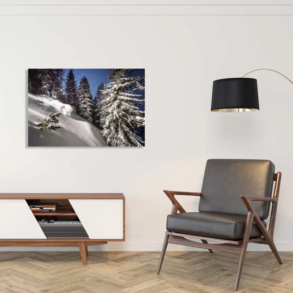 Illustration numéro 2 du produit Tableau ski session imprimé sur toile 90x60 cm