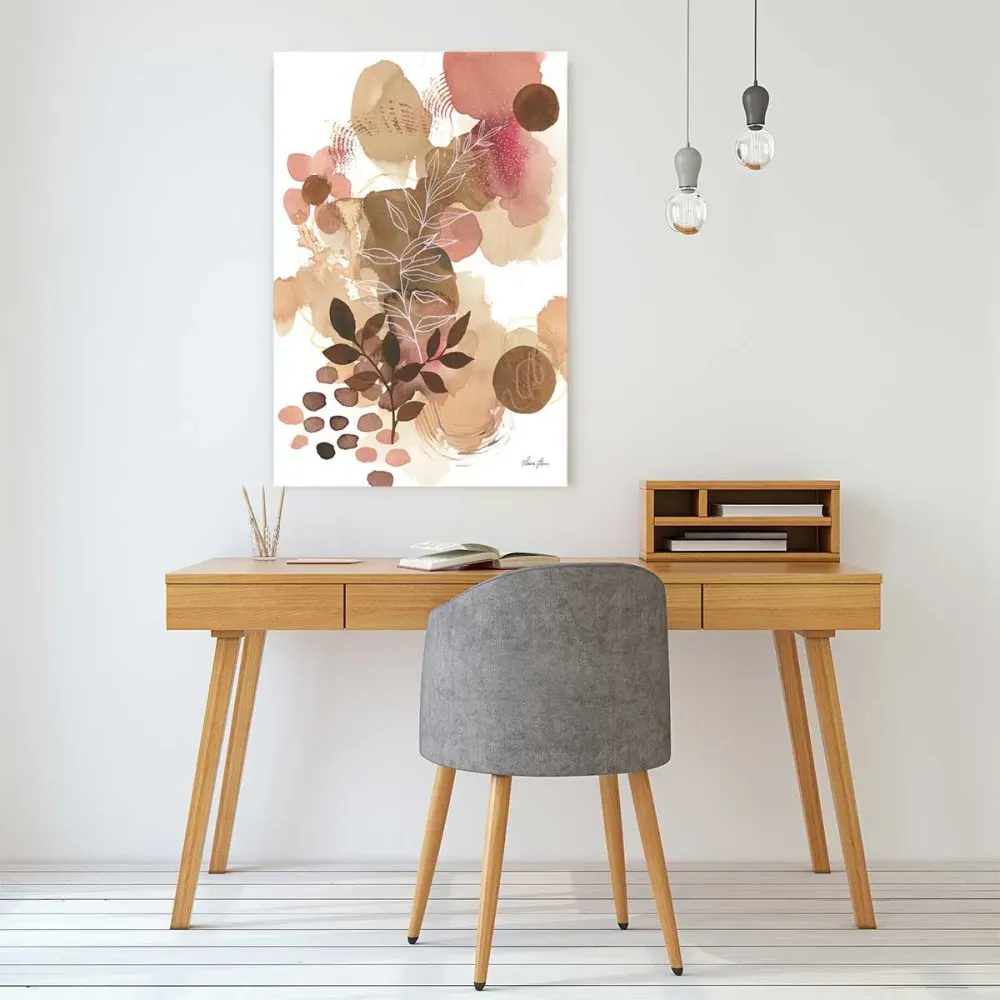 Illustration numéro 2 du produit Tableau déco bonheur floral imprimé sur toile 60x90 cm