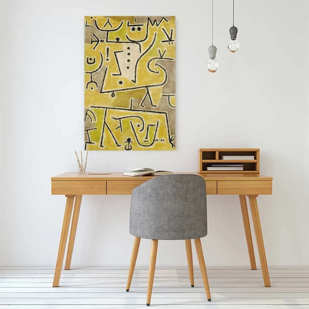 Illustration numéro 2 du produit Tableau  de Klee Gilet Rouge imprimé sur toile 40x60 cm