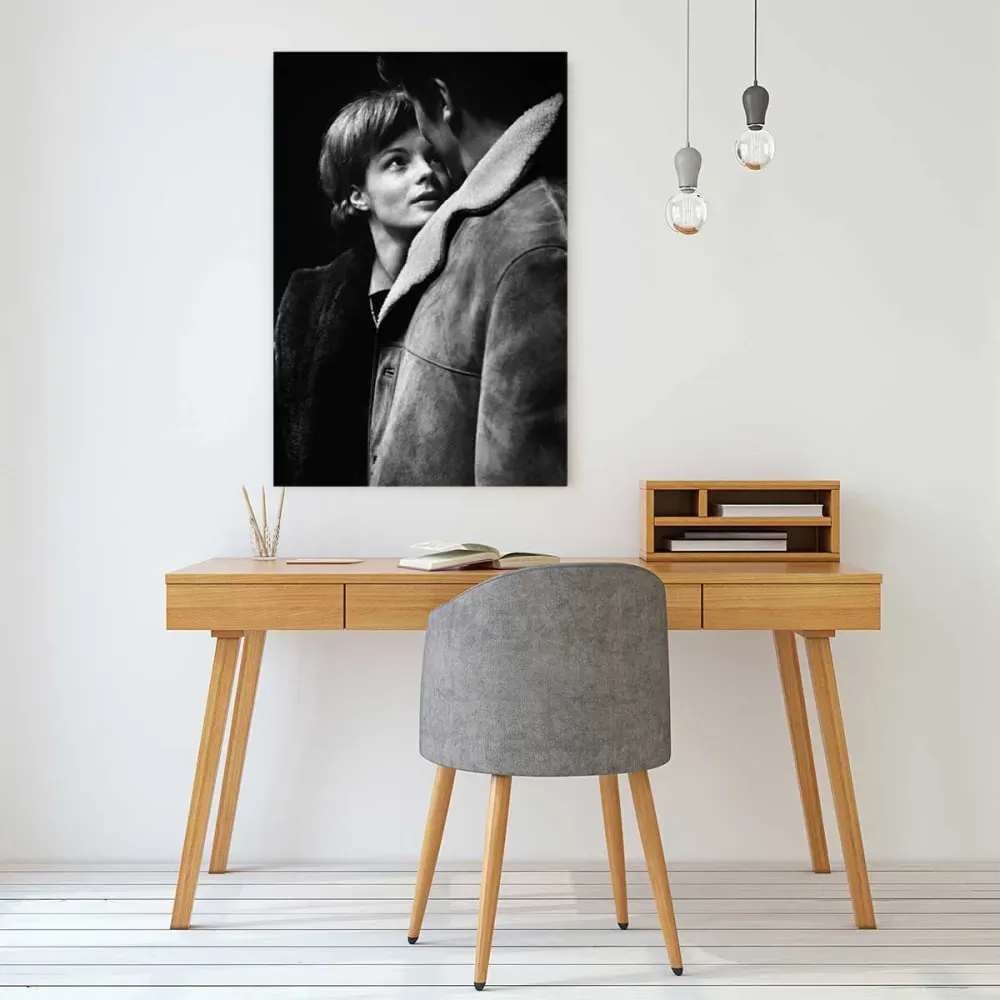 Illustration numéro 2 du produit Tableau Romy Schneider et Alain Delon imprimé sur toile 40x60 cm