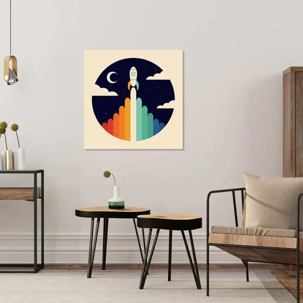 Illustration numéro 2 du produit Tableau enfant astro up imprimé sur toile 50x50 cm