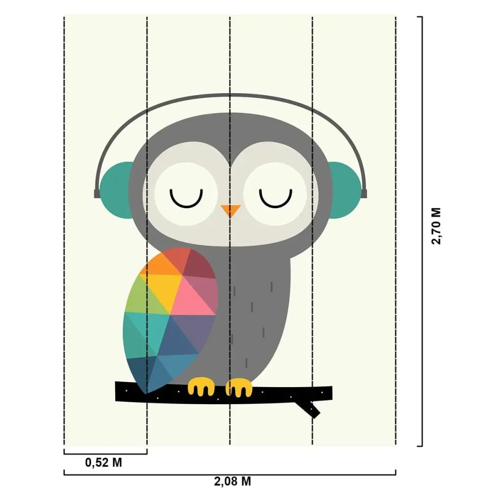 Illustration numéro 2 du produit Tableau hibou imprimé sur toile 40x60 cm
