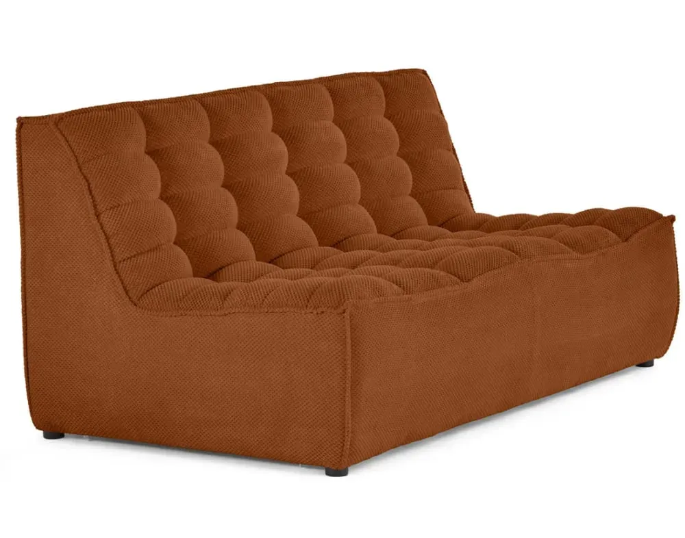 Illustration numéro 2 du produit Canapé modulable 2 places  en velours texturé terracotta