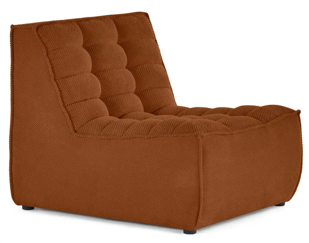 Illustration numéro 2 du produit Canapé modulable 1 places  en velours texturé terracotta