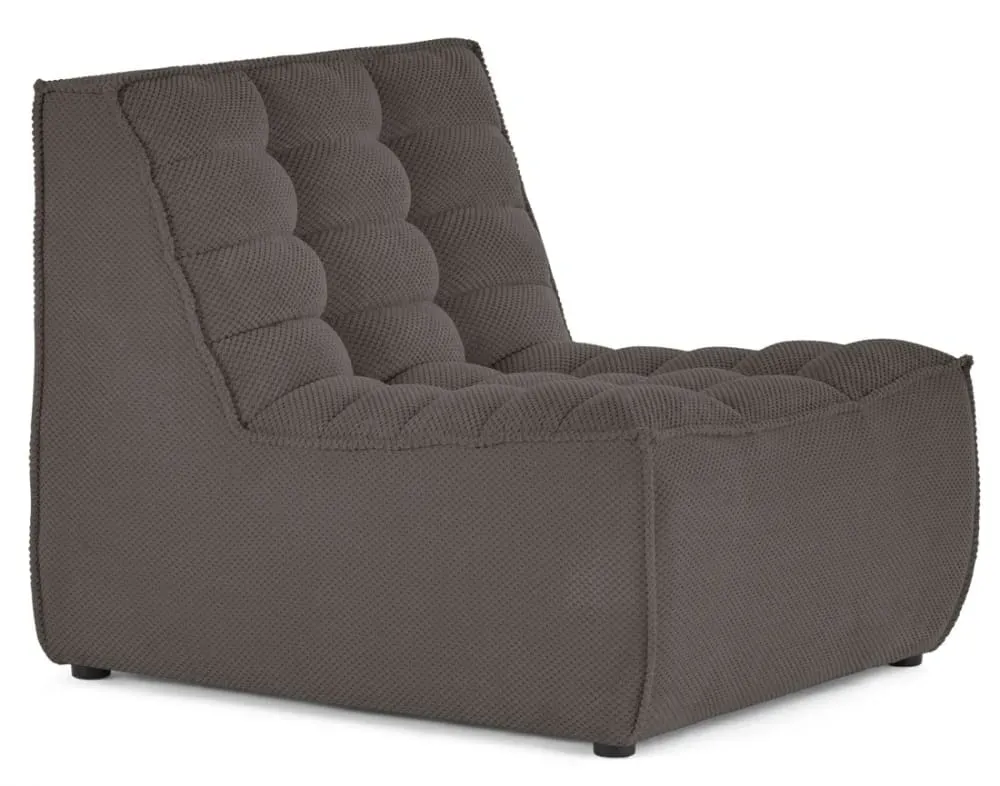 Illustration numéro 2 du produit Canapé modulable 1 places  en velours texturé gris