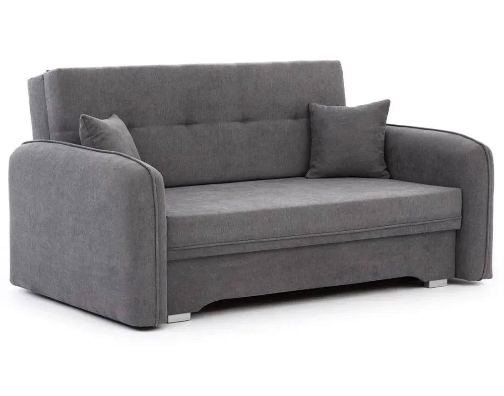 Illustration numéro 2 du produit Canapé droit convertible 3 places en velours gris