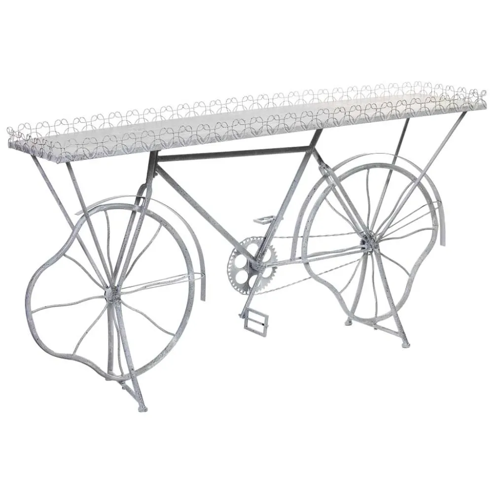 Illustration numéro 2 du produit Range-vélos en métal vieilli gris 177,17x41,28x92,71h cm