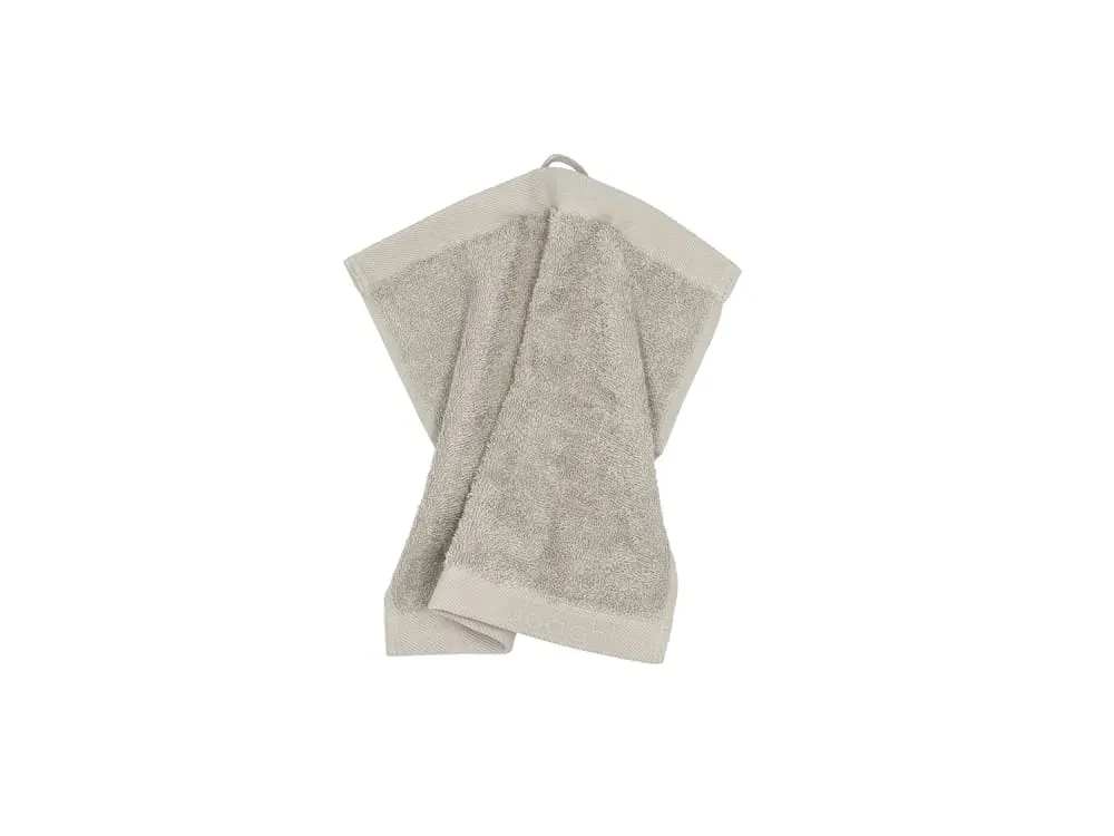 Illustration numéro 2 du produit Serviette d'invité en coton bio gris clair 30x30cm