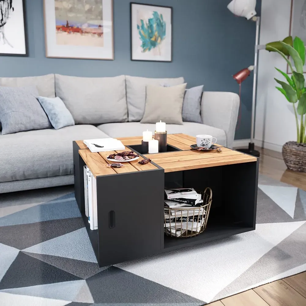 Illustration numéro 2 du produit Table basse, Anthracite 80 x 80cm