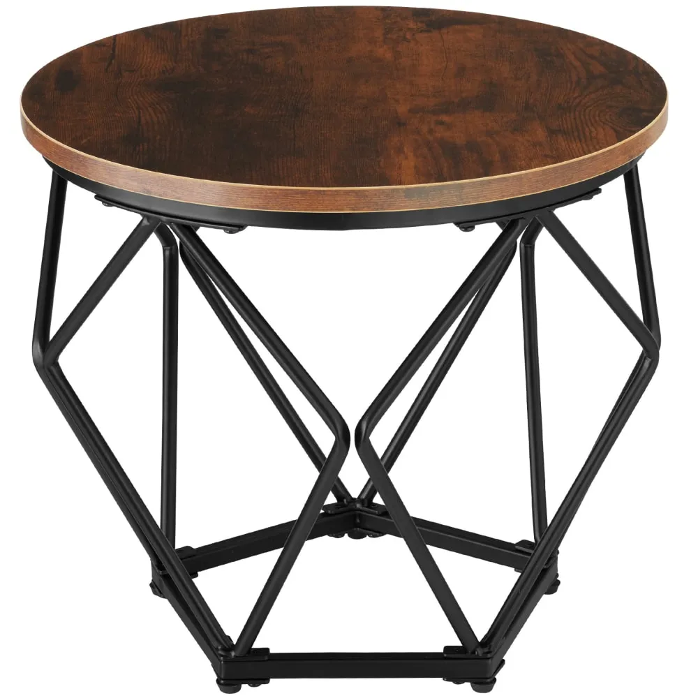 Illustration numéro 2 du produit Ensemble de 2 Tables basses Cadre en forme de diamant Style industriel