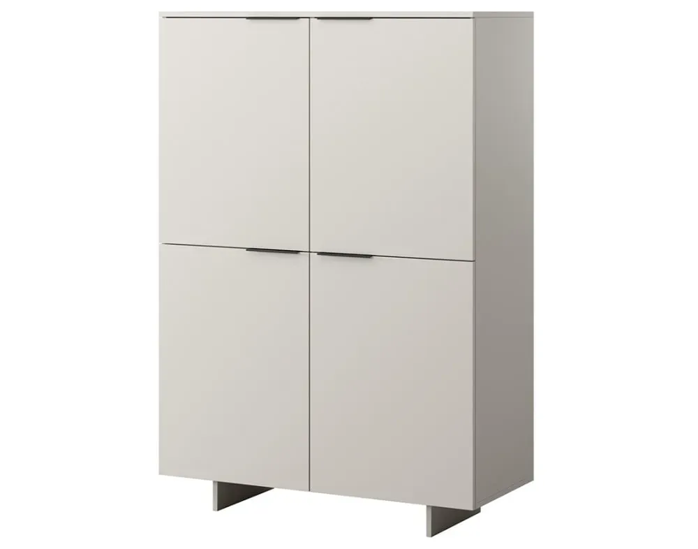Illustration numéro 2 du produit Buffet haut 4 portes 6 étagères L100cm beige