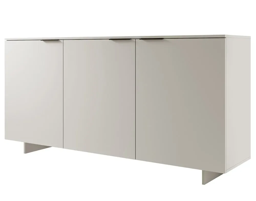 Illustration numéro 2 du produit Buffet bas 3 portes 3 étagères L180cm beige