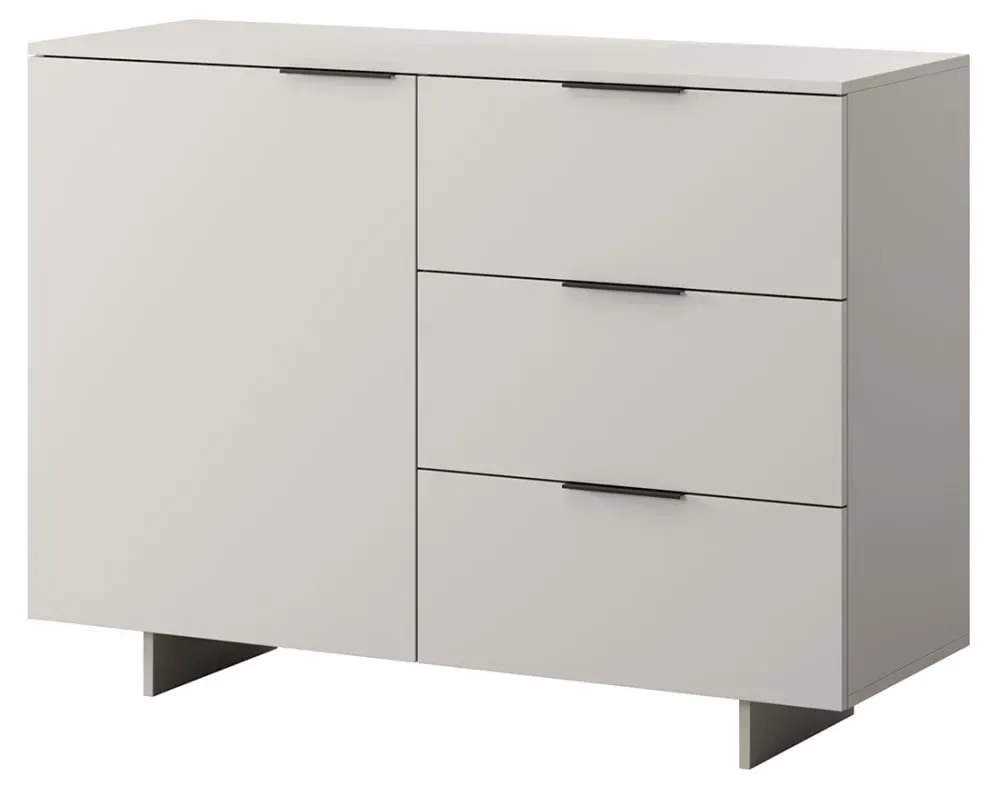 Illustration numéro 2 du produit Buffet bas 1 porte 3 tiroirs L120cm beige