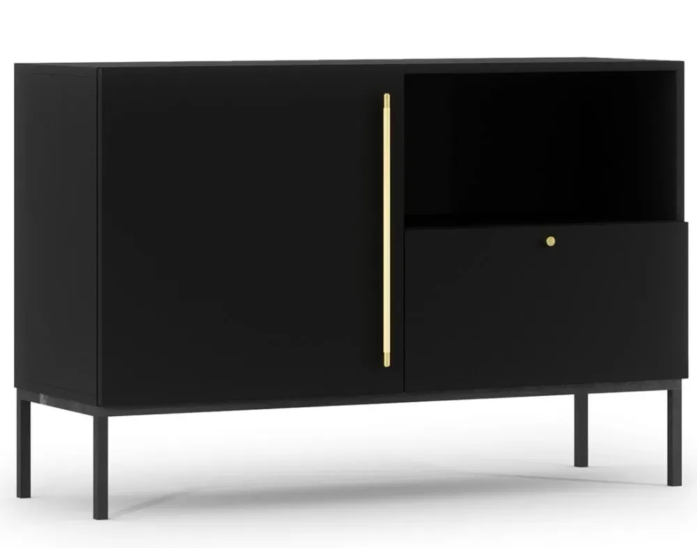 Illustration numéro 2 du produit Buffet bas style contemporain L120cm noir