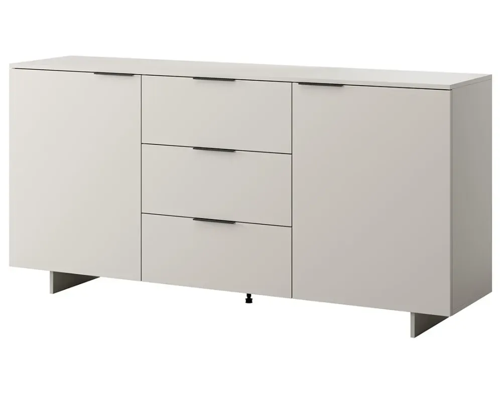 Illustration numéro 2 du produit Buffet bas 2 portes 3 tiroirs 2 étagères L180cm beige
