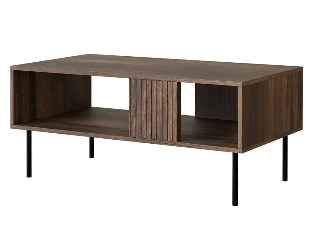 Illustration numéro 2 du produit Table basse industrielle L100cm effet bois