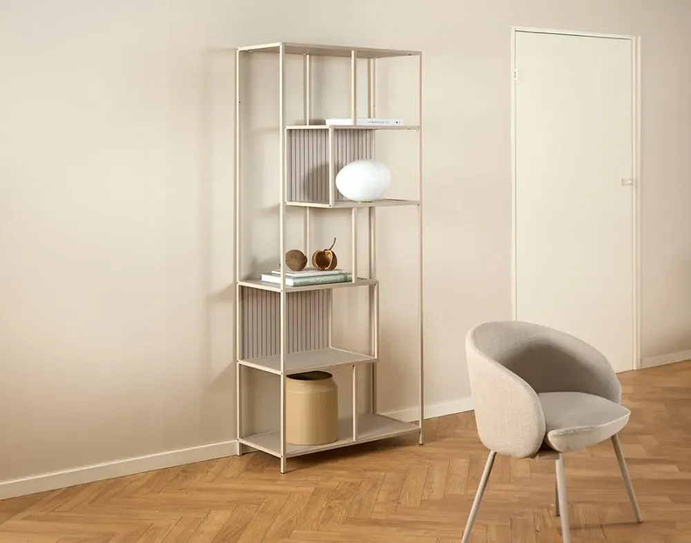 Illustration numéro 2 du produit Étagère industrielle en acier et métal 77 x 185 cm gris