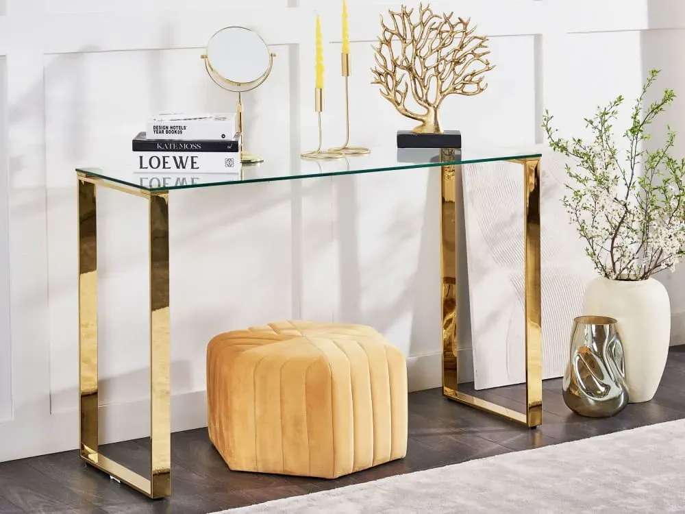 Illustration numéro 2 du produit Console verre de sécurité doré