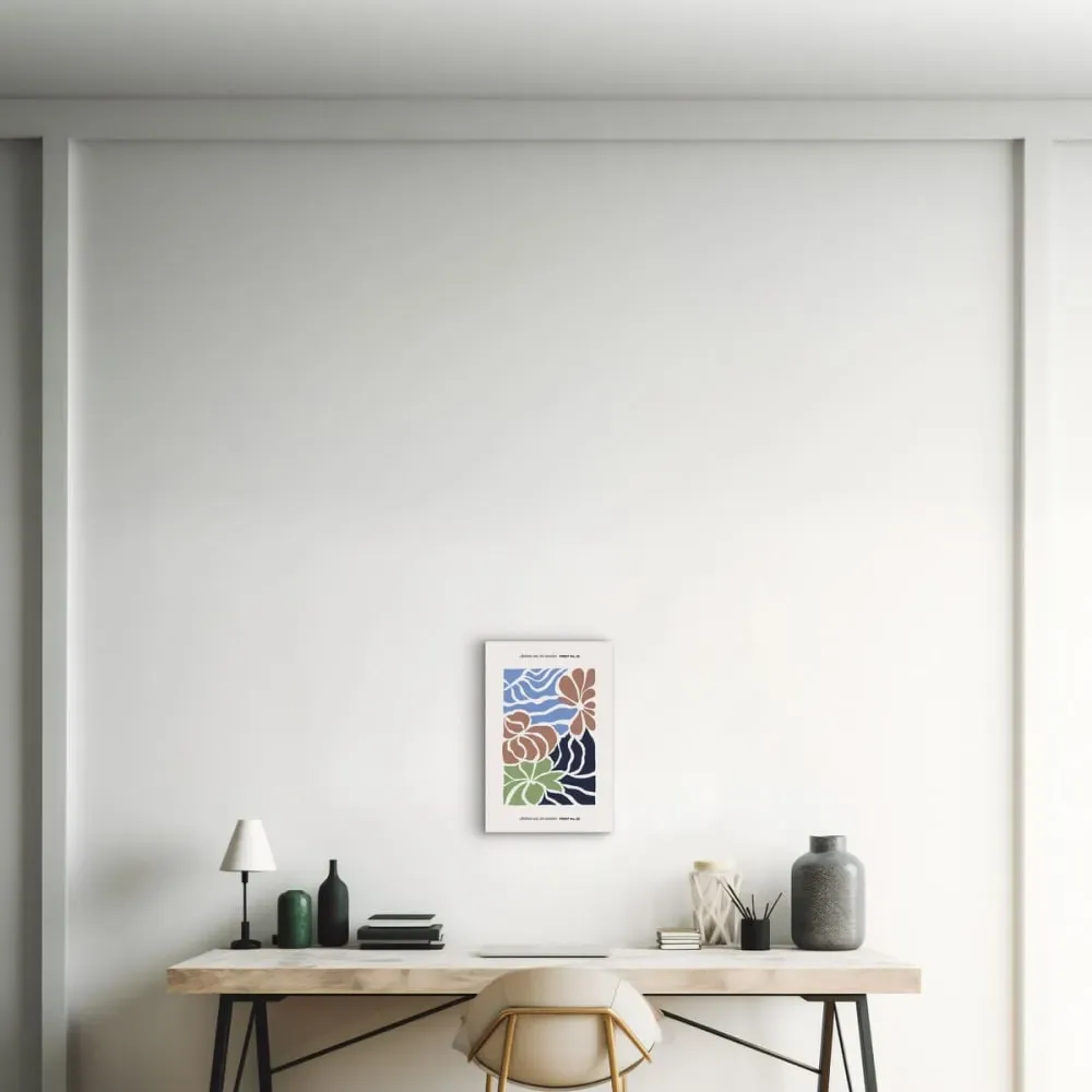 Illustration numéro 2 du produit Tableau sur toile fleurs abstraites multicolores 30x45