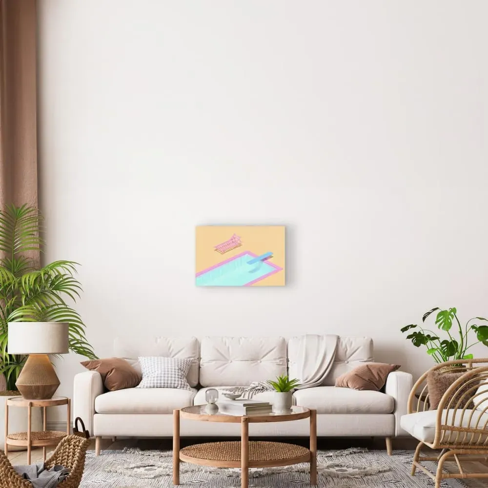 Illustration numéro 2 du produit Tableau sur toile ambiance piscine minimaliste 30x45